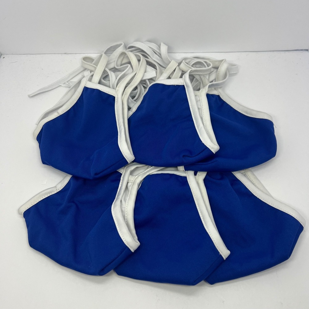 Reusable Face Mask Wired Royal Blue Washable Cotton Blend Ties Lot of 6 Flu Sick